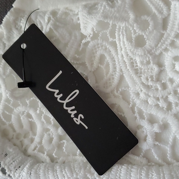 NWT Lulu's I Promise White Lace Skater Stretchy Dress XS - Picture 5 of 8